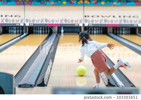 children playing in the bowling alley 103301651