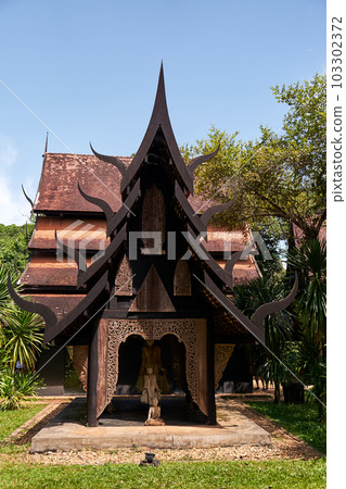 intricate details of the buildings' design and the contrast between their sharp edges and organic surroundings. intricate details of the buildings' design and the contrast between their sharp edges and organic surroundings. 103302372
