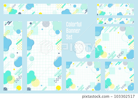 Frame material_Memphis pattern_Blue 103302517