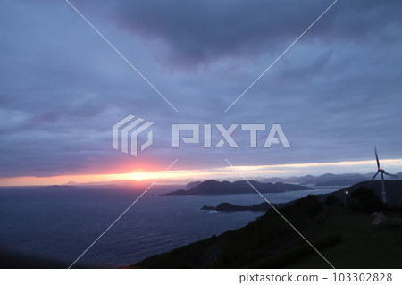 Wind Power Plant Senjojiki Sunrise SDGs Natural Energy Hiokinaka, Nagato City, Yamaguchi Prefecture 103302828