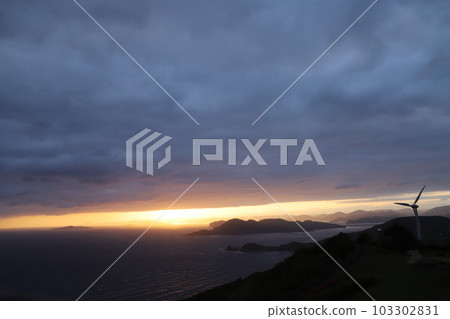 Wind Power Plant Senjojiki Sunrise SDGs Natural Energy Hiokinaka, Nagato City, Yamaguchi Prefecture 103302831