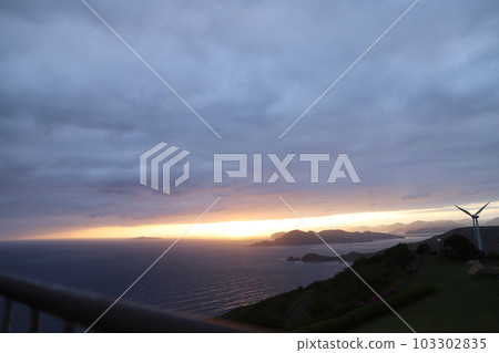 Wind Power Plant Senjojiki Sunrise SDGs Natural Energy Hiokinaka, Nagato City, Yamaguchi Prefecture 103302835