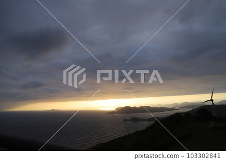 Wind Power Plant Senjojiki Sunrise SDGs Natural Energy Hiokinaka, Nagato City, Yamaguchi Prefecture 103302841