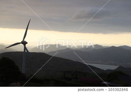 Wind Power Plant Senjojiki Sunrise SDGs Natural Energy Hiokinaka, Nagato City, Yamaguchi Prefecture 103302848