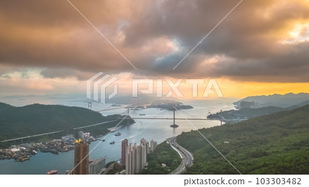May 26 2023 the cityscape of Tuen Mun Highway, hk May 26 2023 the cityscape of Tuen Mun Highway, hk 103303482