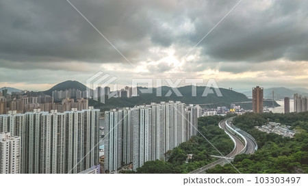 May 26 2023 the cityscape of Tuen Mun Highway, hk May 26 2023 the cityscape of Tuen Mun Highway, hk 103303497