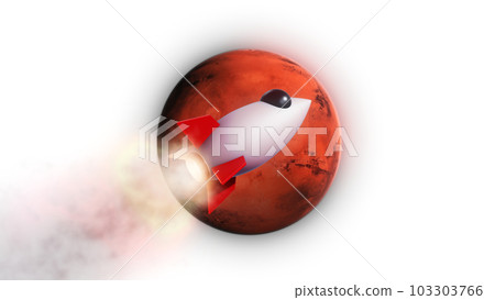 3D Render Space Traveler Rocket Jet Fly And Big Red Mars Planet Background On Galaxy Space Star Field 3D Illustration 3D Render Space Traveler Rocket Jet Fly And Big Red Mars Planet Background On Galaxy Space Star Field 3D Illustration 103303766