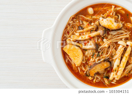 Stir-fried Spicy Mushroom with Tom Yum Soup Stir-fried Spicy Mushroom with Tom Yum Soup 103304151
