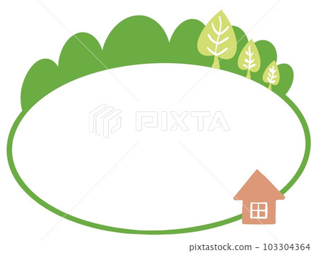 Speech bubble frame forest tree house green 103304364