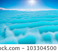 Image of waves and clouds on a fantastic blue background 69 103304500