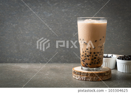 Taiwan milk tea with bubbles Taiwan milk tea with bubbles 103304625