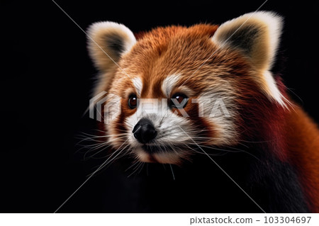 Image of cute red panda head. Wildlife Animals. Illustration. Generative AI. 103304697