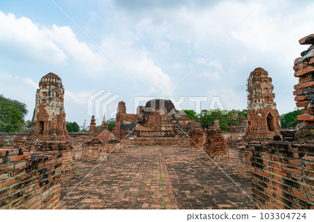Wat Mahathat Temple in the precinct of Sukhothai Historical Park, a UNESCO World Heritage Site in Thailand 103304724