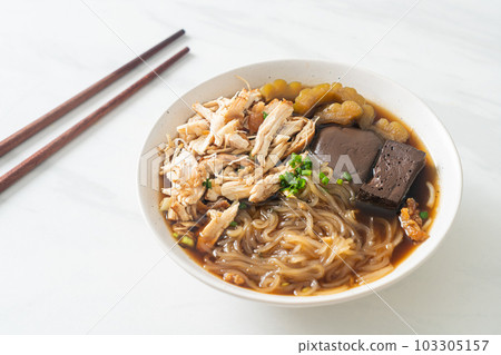 Stewed Chicken Noodle Soup Bowl 103305157