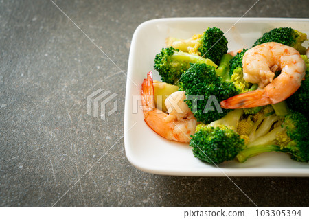 stir-fried broccoli with shrimps stir-fried broccoli with shrimps 103305394
