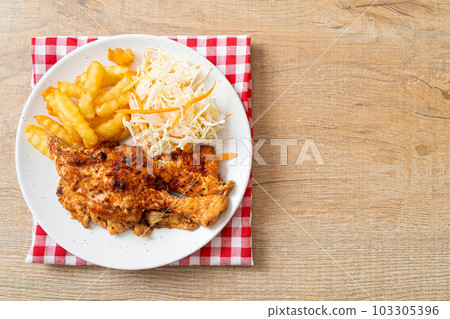 grilled spicy barbecue chicken steak grilled spicy barbecue chicken steak 103305396