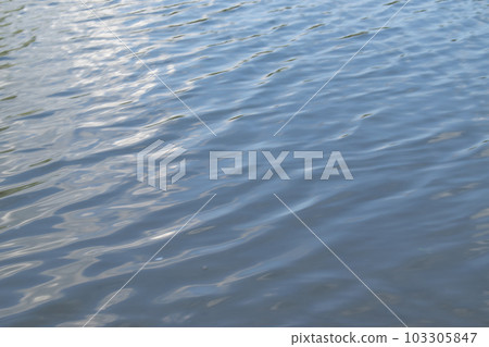 Abstraction. The surface of the water is blue, light water ripples. Soft focus. 103305847