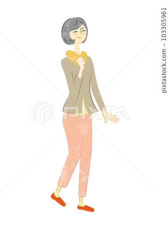 一個微笑的老人 一個似乎很開心的女人 一個微笑的老人 一個似乎很開心的女人 103305961