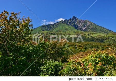 倒映在藍天中的利尻富士 103306220