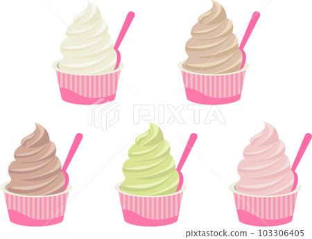 裝在杯子裡的軟冰淇淋 103306405