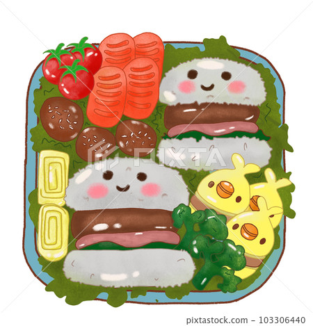 bento,food,rice,sausage,illustration bento,food,rice,sausage,illustration 103306440