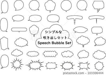 Simple line speech bubble set 103306444