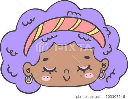 Cute girl happy strong face with colourful fashion hair cartoon character hand drawing doodle outline Cute girl happy strong face with colourful fashion hair cartoon character hand drawing doodle outline 103307246