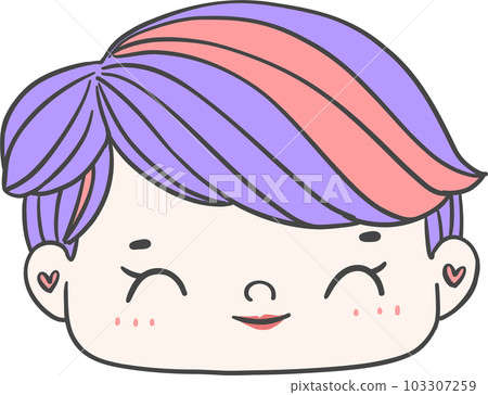 Cute girl happy strong face with colourful fashion hair cartoon character hand drawing doodle outline Cute girl happy strong face with colourful fashion hair cartoon character hand drawing doodle outline 103307259