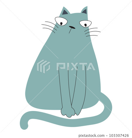 Cute cat character, Doodle cartoon style. 103307426