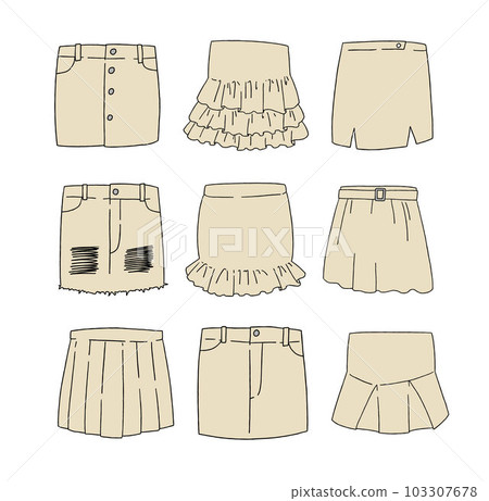 米色迷你裙插圖集 米色迷你裙插圖集 103307678
