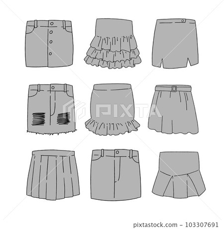 灰色迷你裙插圖集 103307691