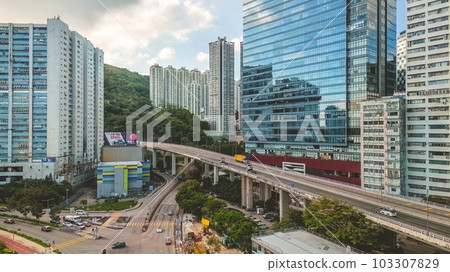 May 26 2023 Exterior of industrial building in Hong Kong city May 26 2023 Exterior of industrial building in Hong Kong city 103307829
