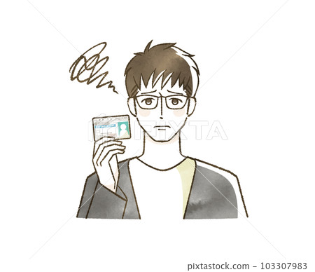 A man in trouble with a driver's license A man in trouble with a driver's license 103307983
