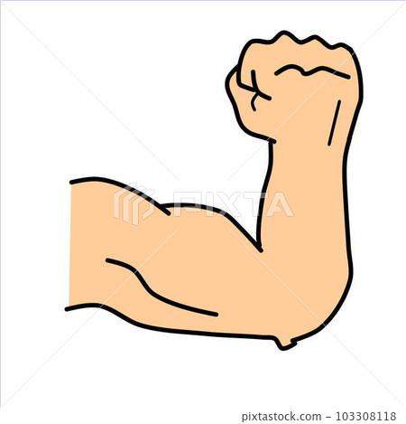 Illustration of a muscular male right arm Illustration of a muscular male right arm 103308118