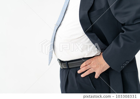 Obesity stomach metabolic syndrome senior man 103308331