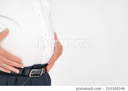 Obesity stomach metabolic syndrome senior man Obesity stomach metabolic syndrome senior man 103308346