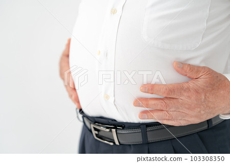 Obesity stomach metabolic syndrome senior man Obesity stomach metabolic syndrome senior man 103308350
