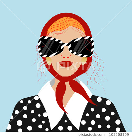 Fashion Stylish woman in sunglasses. Stylish girl in the scarf. Fashion woman look Fashion Stylish woman in sunglasses. Stylish girl in the scarf. Fashion woman look 103308399