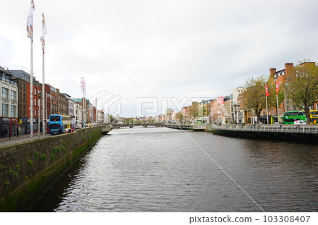 ireland dublin liffey river cityscape 103308407