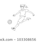 Scene 01 kicking a soccer ball 103308656