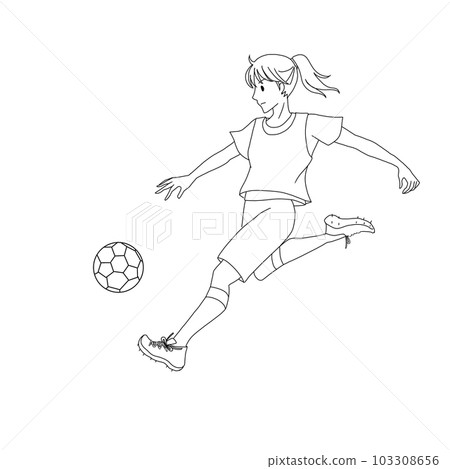 Scene 01 kicking a soccer ball 103308656