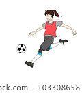 Scene 03 kicking a soccer ball 103308658