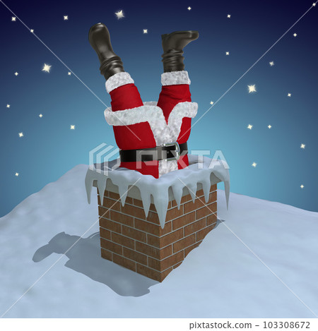 Santa Claus stuck in the chimney Santa Claus stuck in the chimney 103308672