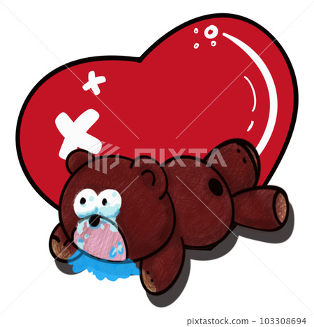 sad bear broken heart sad bear broken heart 103308694