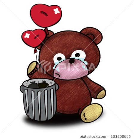sad bear broken heart sad bear broken heart 103308695