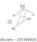 Scene 04 kicking a soccer ball 103308816