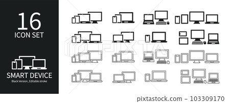 Various computer and smartphone set 103309170