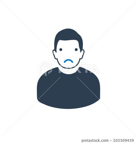 Unhappy Face Expression Icon. Flat style vector EPS. 103309439