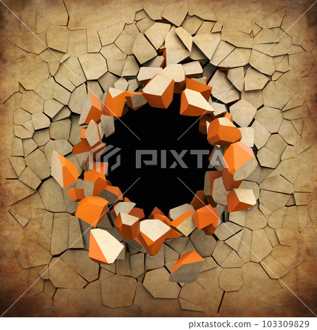 Destruction of a old grunge wall Destruction of a old grunge wall 103309829