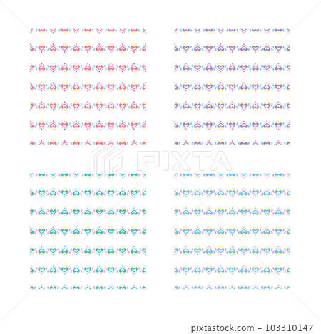 Heart border pattern set Heart border pattern set 103310147